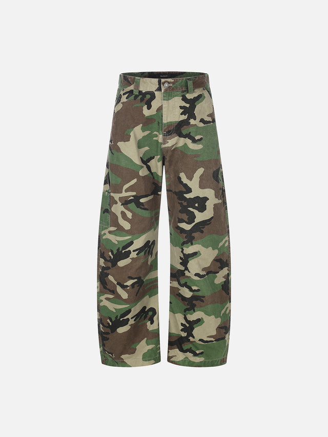 Camo and Leopard-Print Panelled Baggy Cargo Pants
