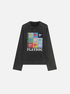 Dog Pop-Art Graphic Washed Boxy Sweatshirt
