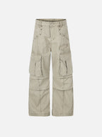 Multi-Pocket Riveted Straight Cargo Pants