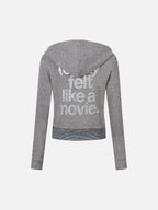 Reversible Striped Studded Slim Zip-Up Hoodie