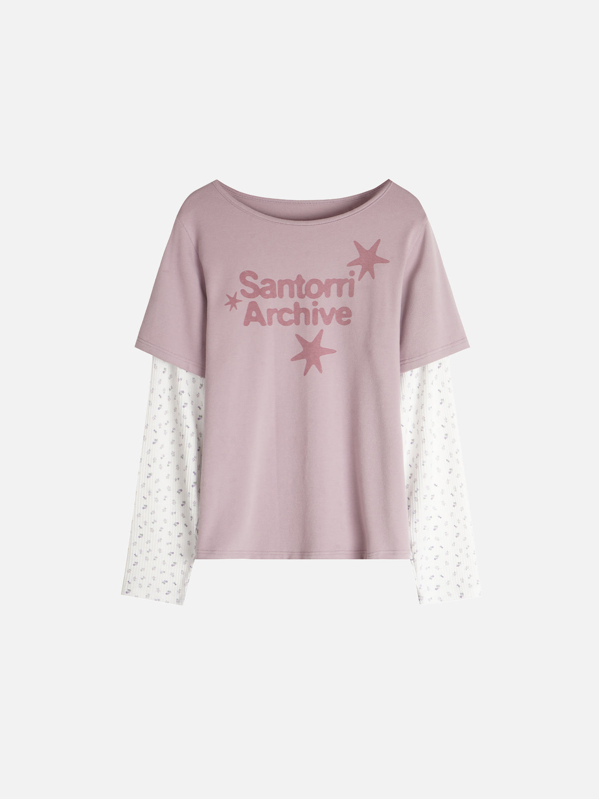 Letter-Print Layered-Look Boxy Top