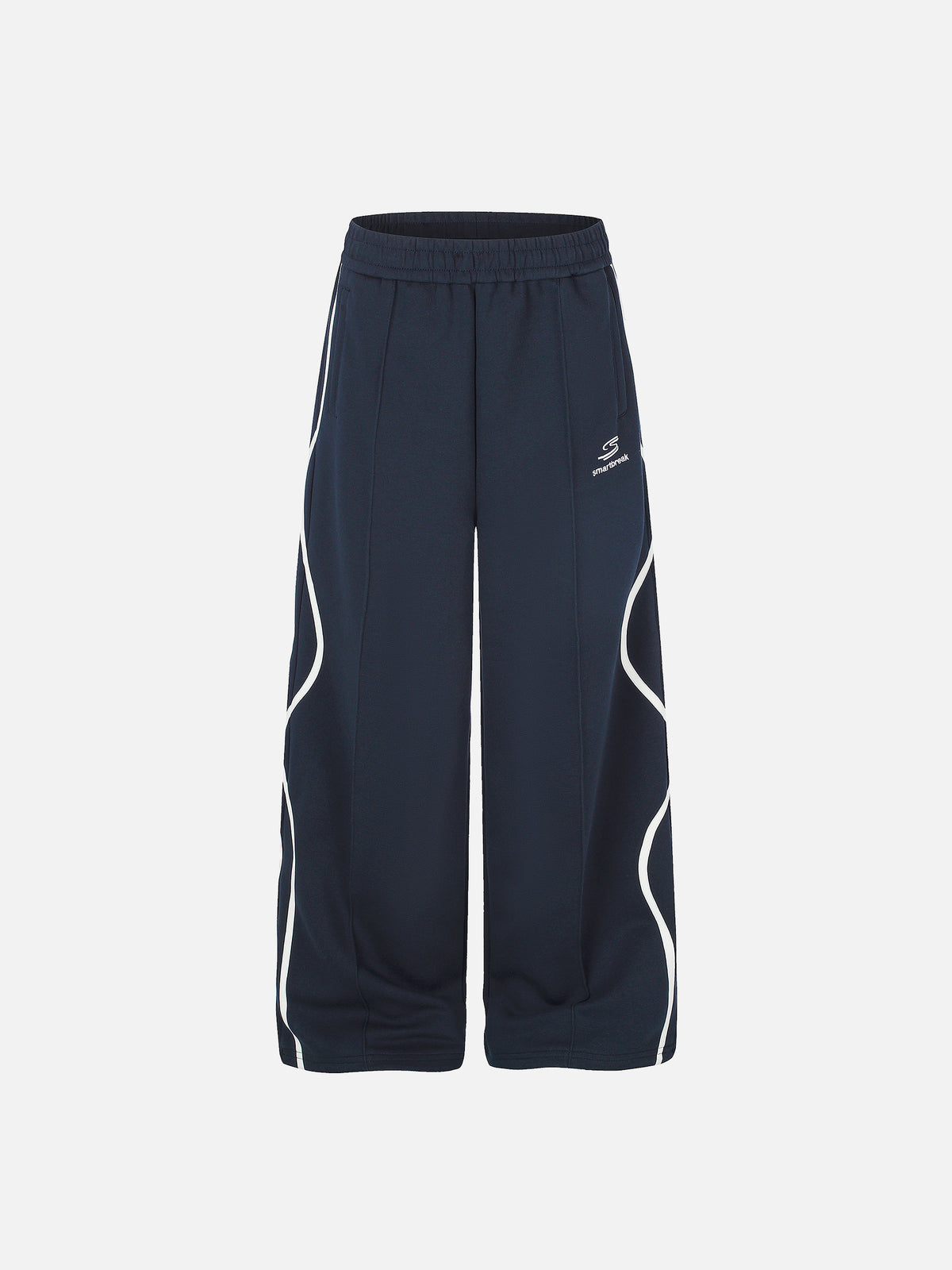 Wavy-Piped Embroidered Baggy Track Pants