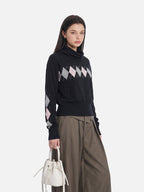 Argyle Slim-Fit Turtleneck Sweater