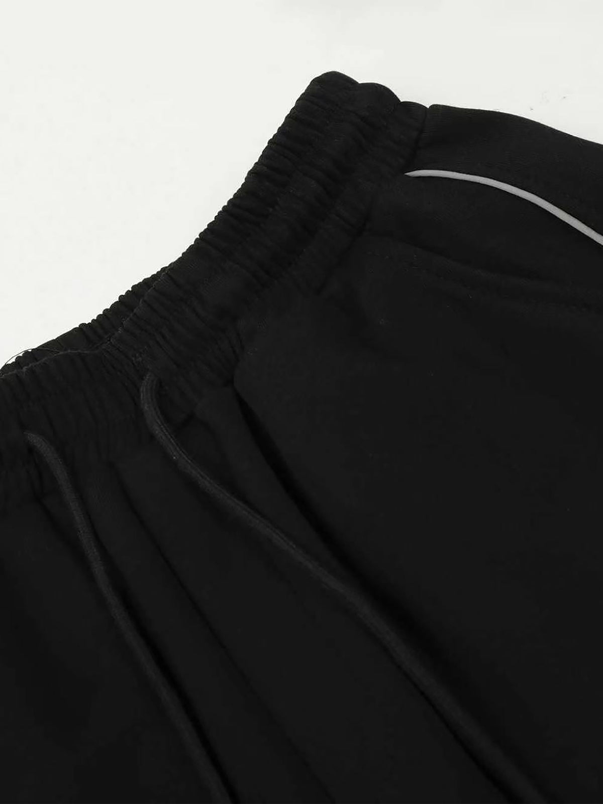 Reflective Piping Cursive Script Embroidered Baggy Sweatpants