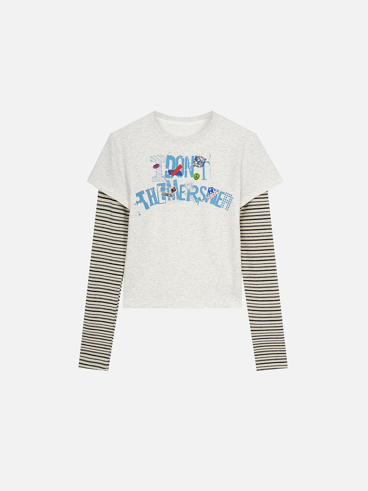 Retro Graphic Layered-Sleeve Boxy T-Shirt