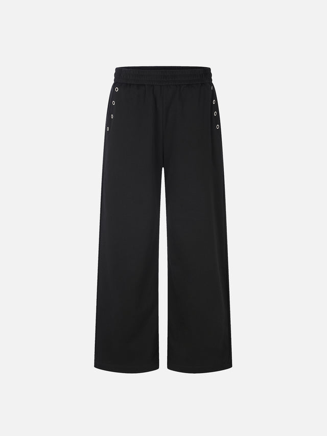 Eyelet-Embellished Straight-Leg Sweatpants