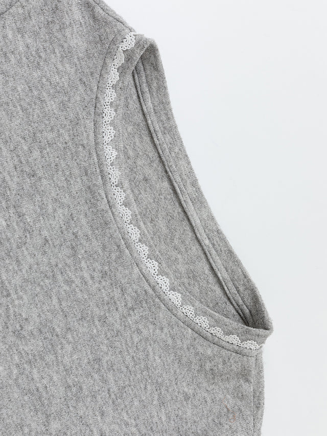 Lace-Trim Layered Colorblock Top