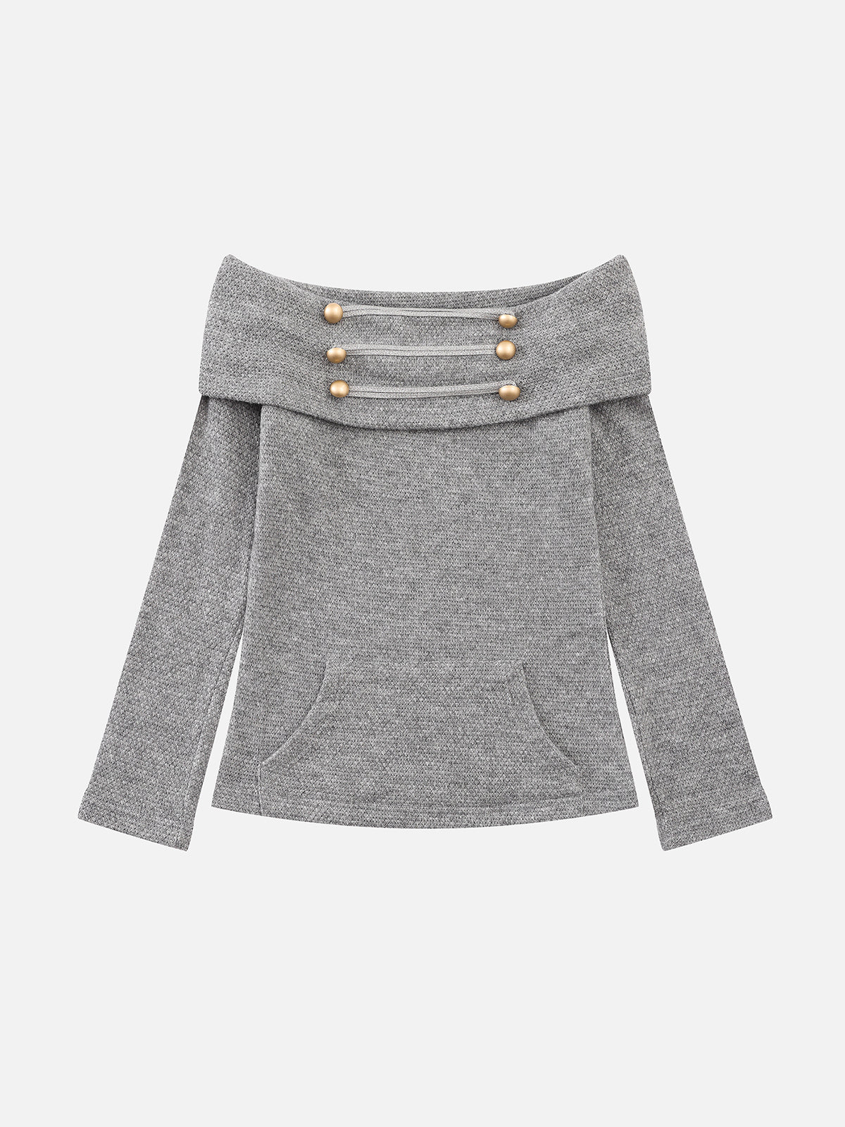 Wool-Blend Braided-Trim Off-Shoulder Slim-Fit Sweater