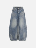 Rhinestone-Embellished Balloon Baggy Jeans