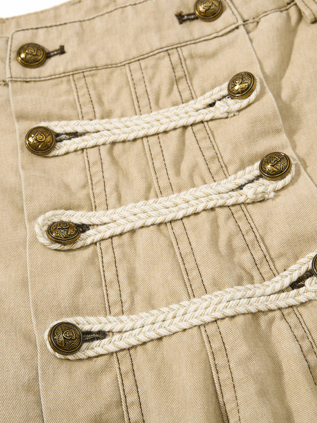 Rope-Detail Washed Baggy Jeans