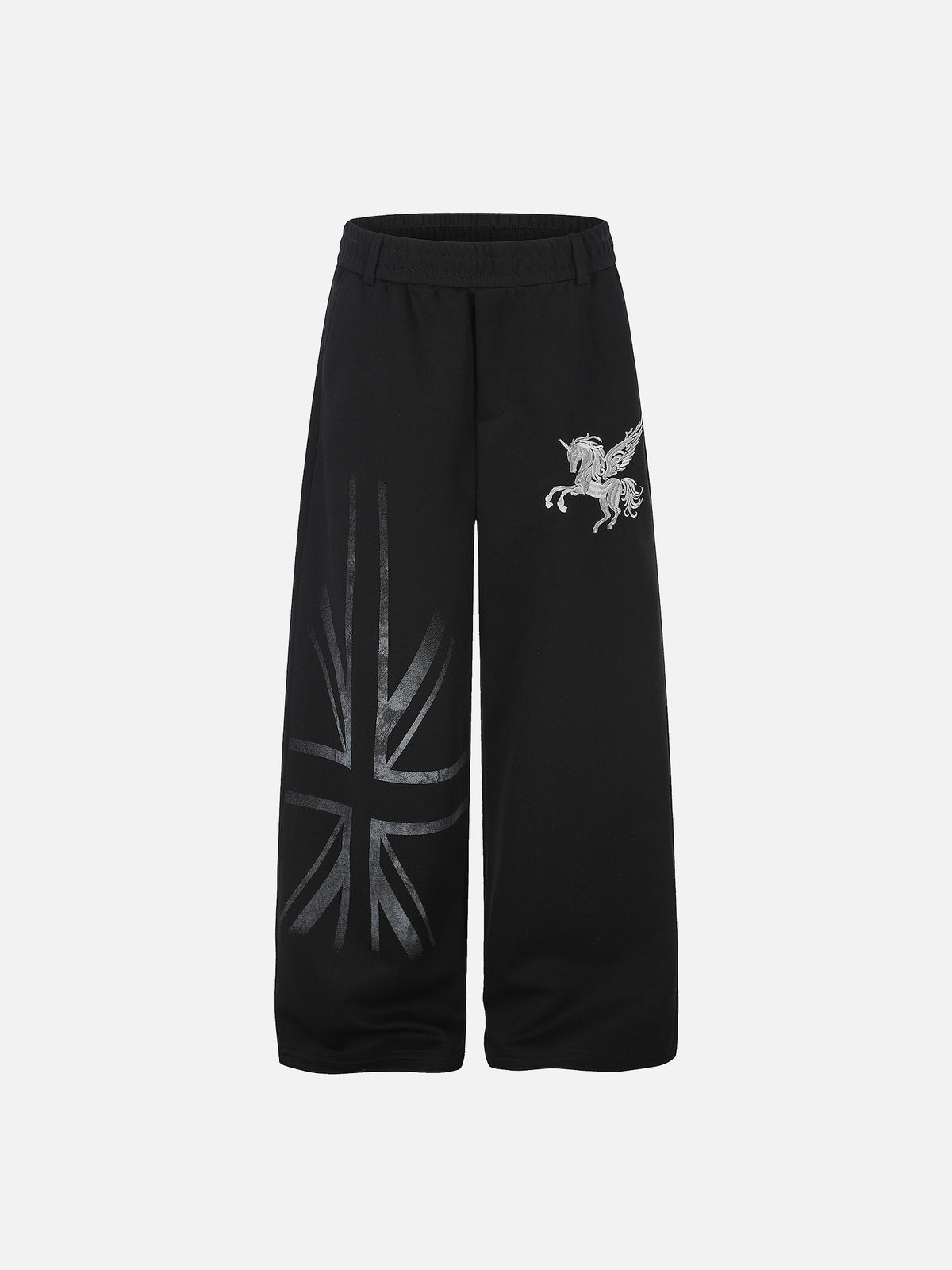 Pegasus-Embroidered Graphic Baggy Sweatpants