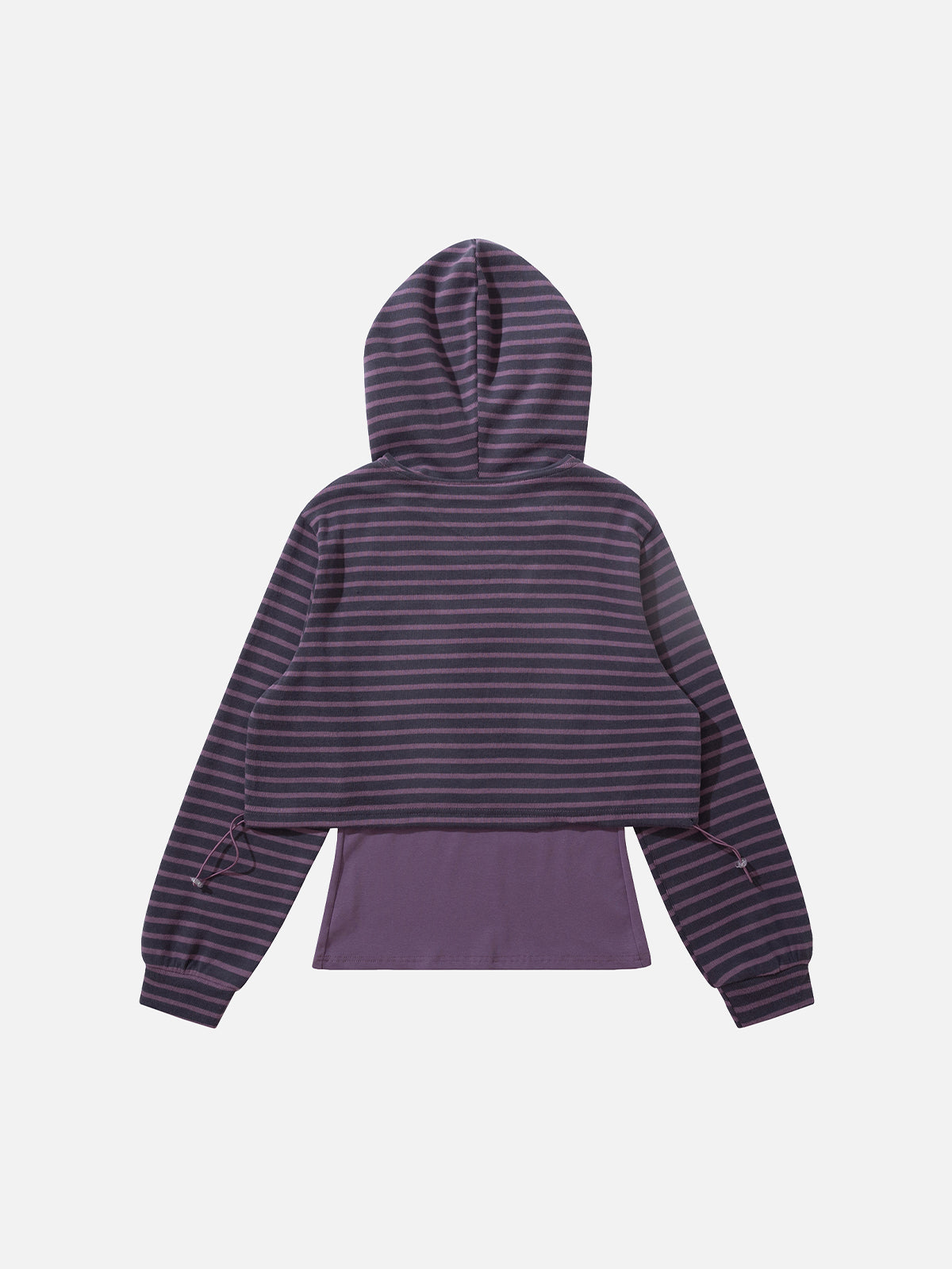 Layered-Look Striped Cropped Hoodie