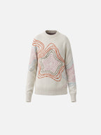 Wavy-Star Graphic Oversized Sweater