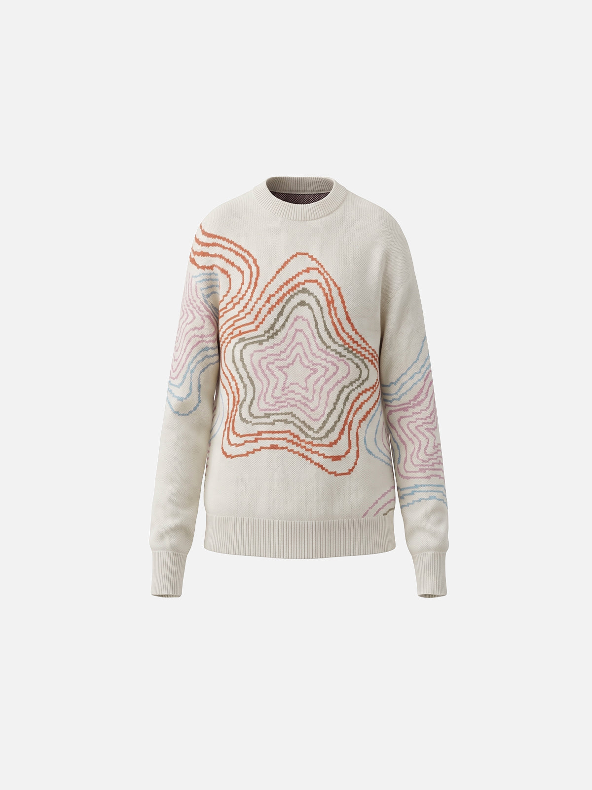 Wavy-Star Graphic Oversized Sweater