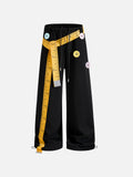 Measuring-Tape Detail Straight-Leg Sweatpants