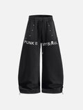 Studded Letter-Graphic Baggy Sweatpants