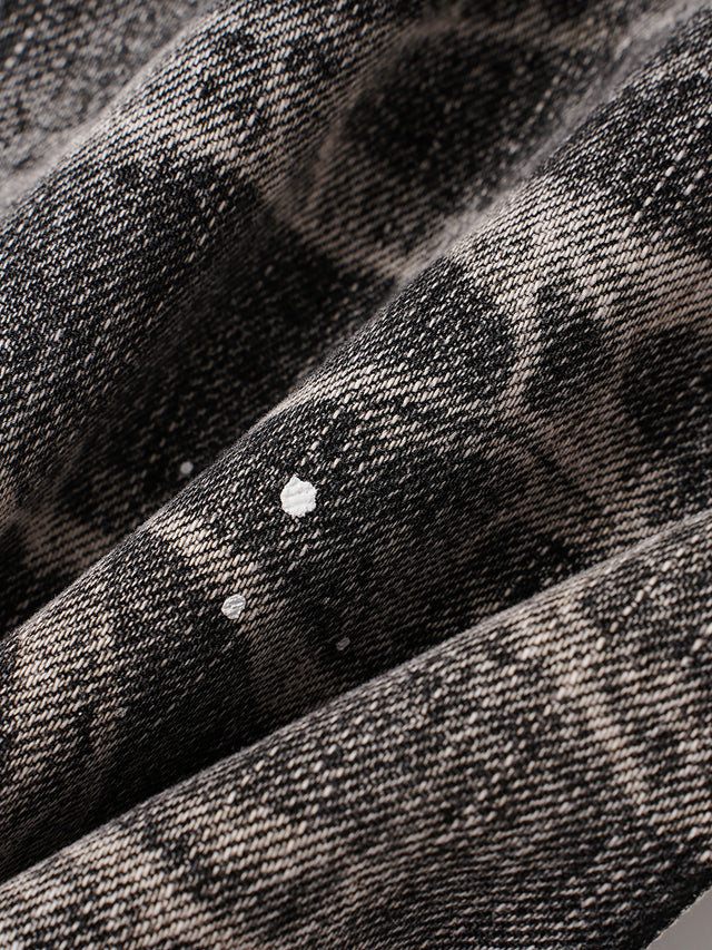 Cobweb Bleached Whiskered Flared Denim Jeans