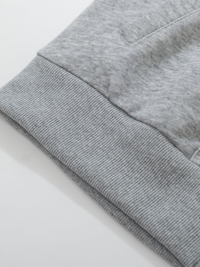 Military Braid-Trim Boxy Zip-Up Hoodie