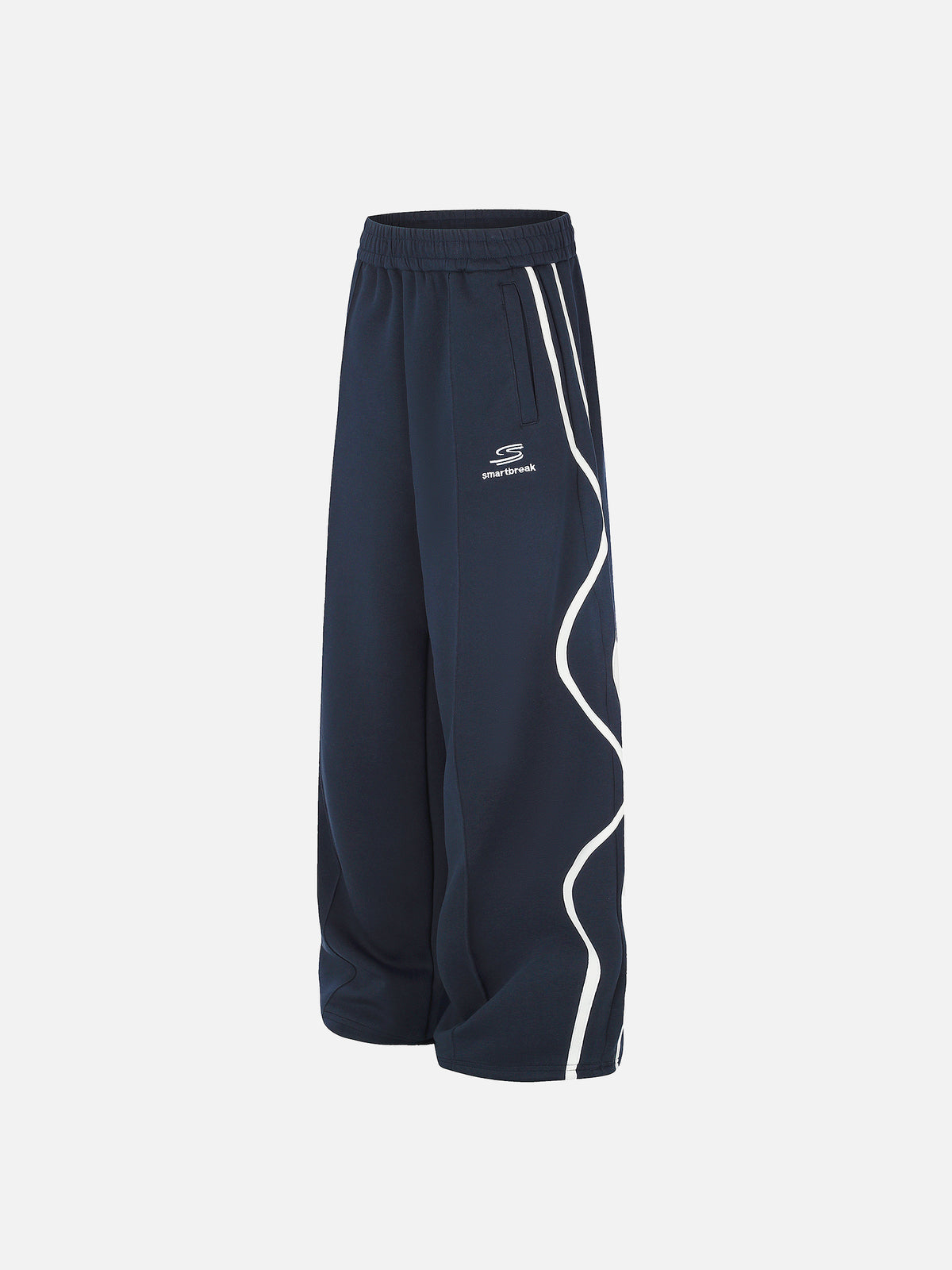 Wavy-Piped Embroidered Baggy Track Pants