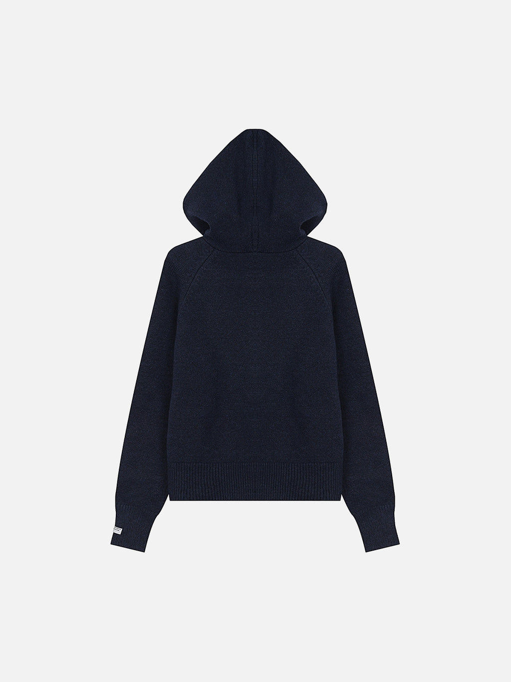 Horn-Button Hooded Boxy Knit Cardigan