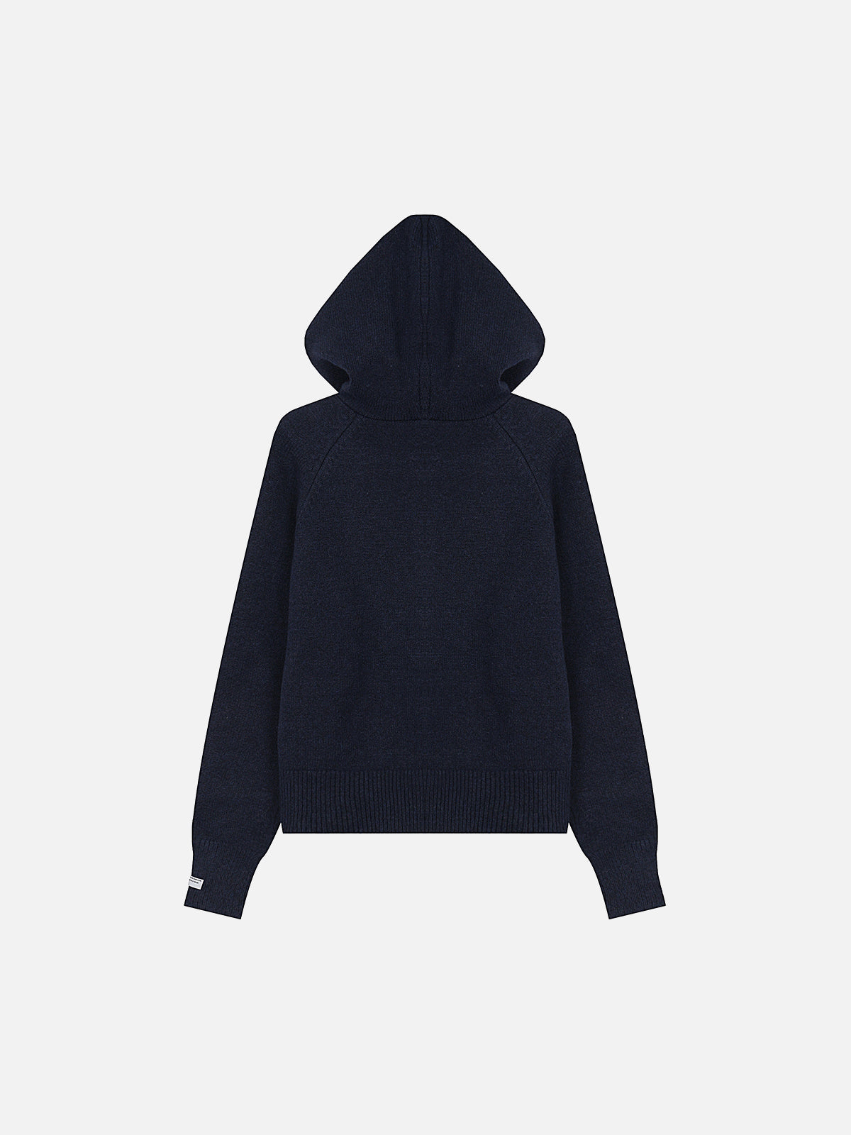Horn-Button Hooded Boxy Knit Cardigan