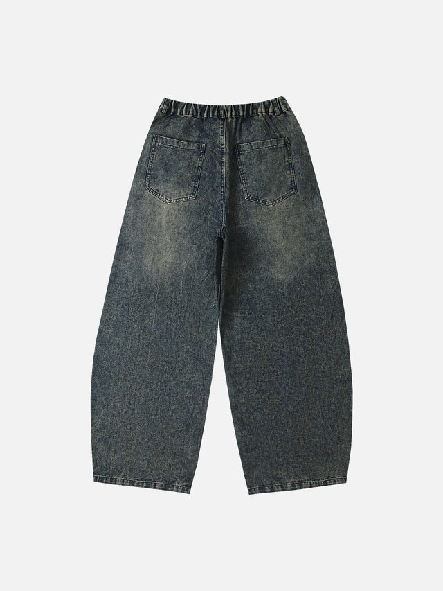 Colourful Star-Patch Baggy Jeans