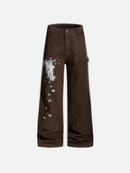 Graphic Straight-Leg Carpenter Pants