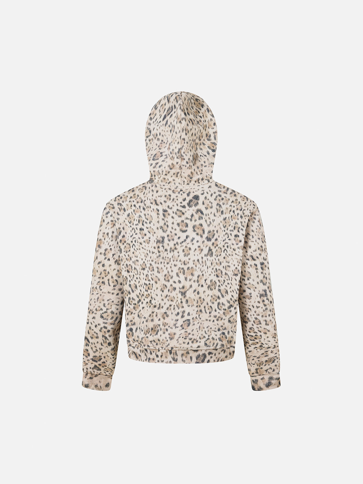 All-Over Leopard Print Boxy Zip Hoodie