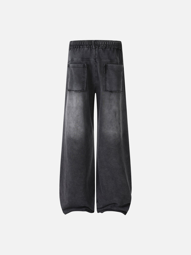 Eyelet Studded Washed Baggy Barrel Sweatpants