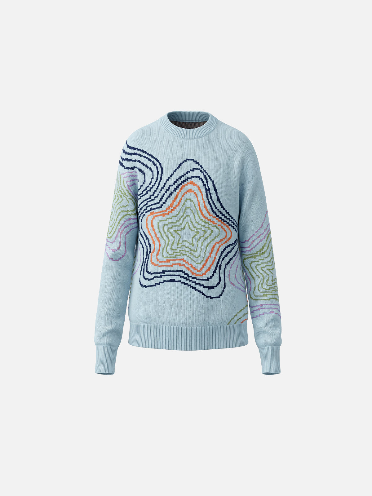 Wavy-Star Graphic Oversized Sweater