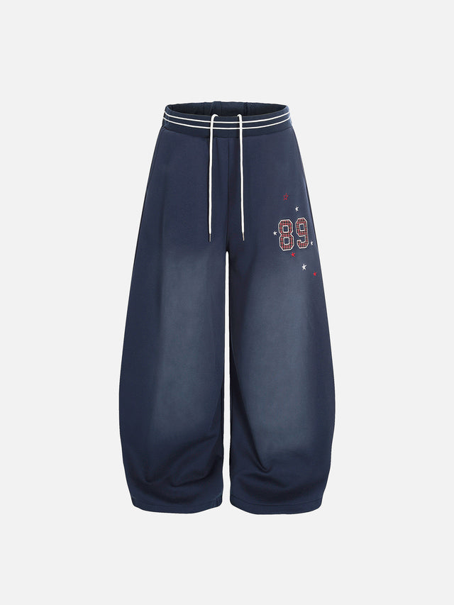 Number and Star-Embroidered Baggy Sweatpants