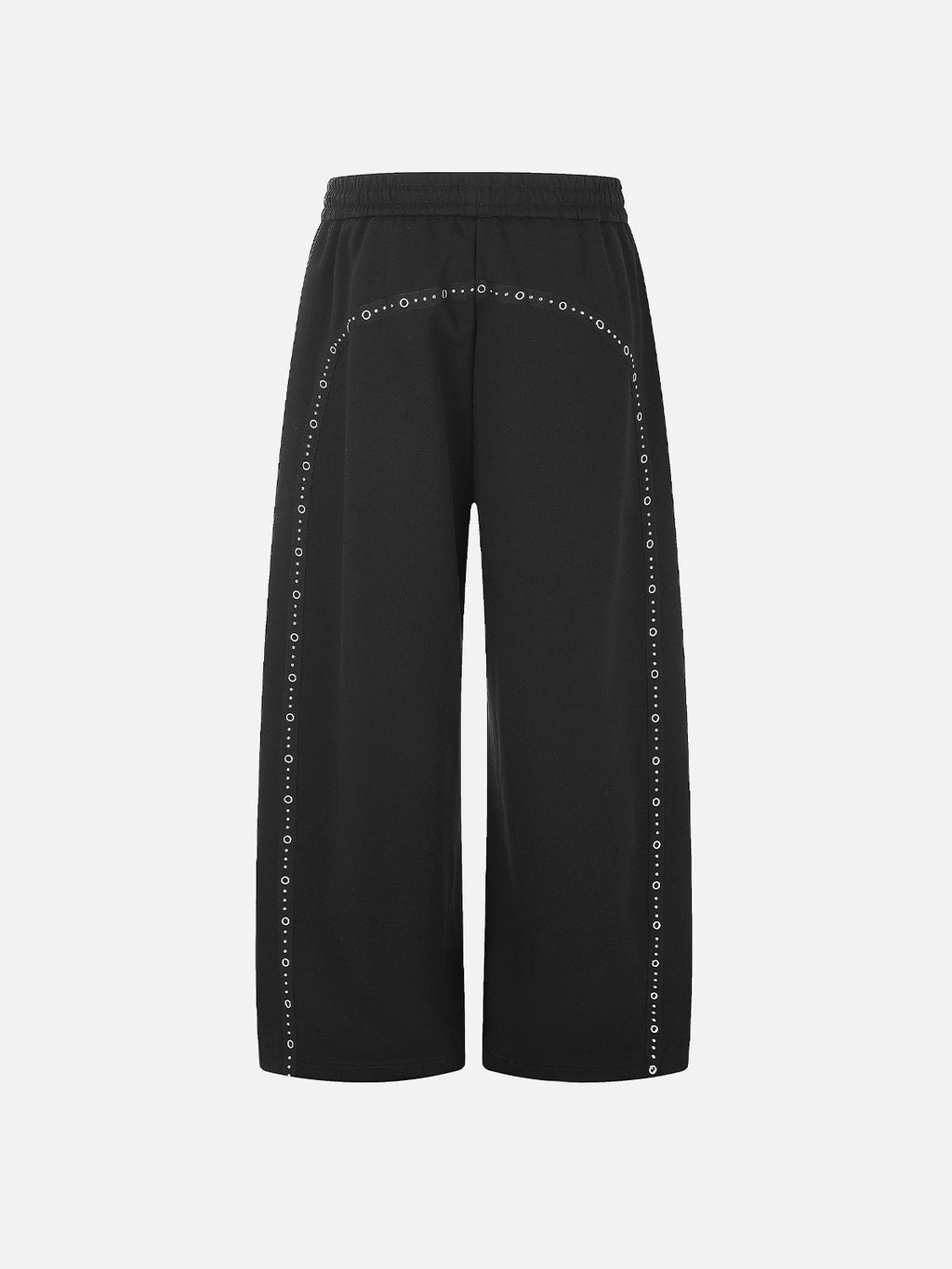 Eyelet-Studded Paneled Baggy Sweatpants