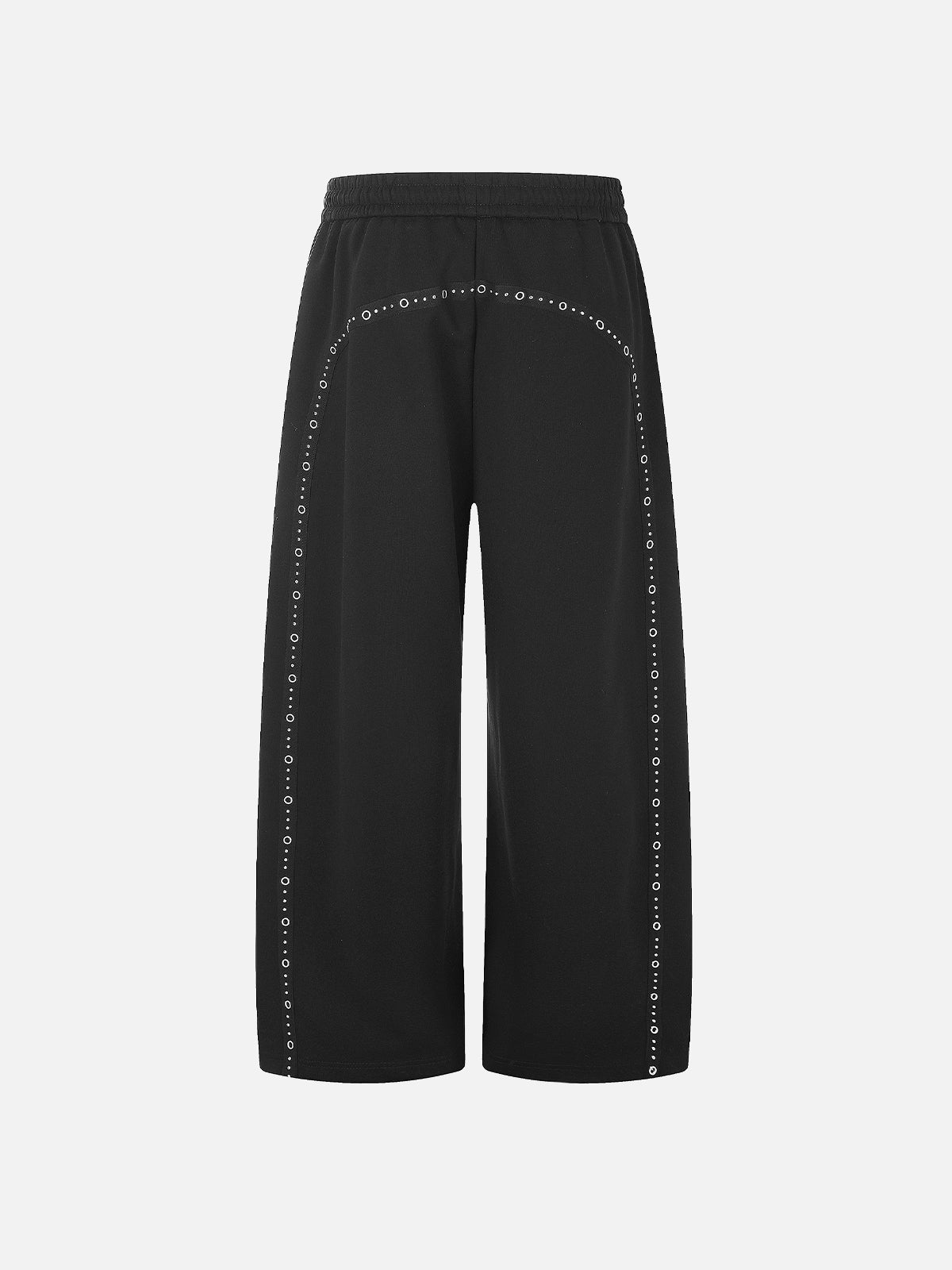 Eyelet-Studded Paneled Baggy Sweatpants