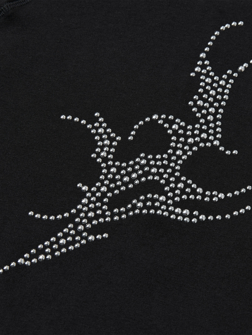 Rhinestone-Graphic Half-Zip Slim-Fit Mock-Neck Top
