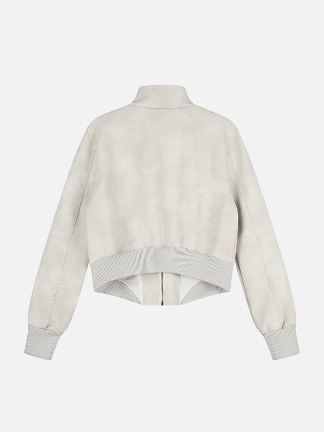 Metal Button-Embellished Boxy Jacket