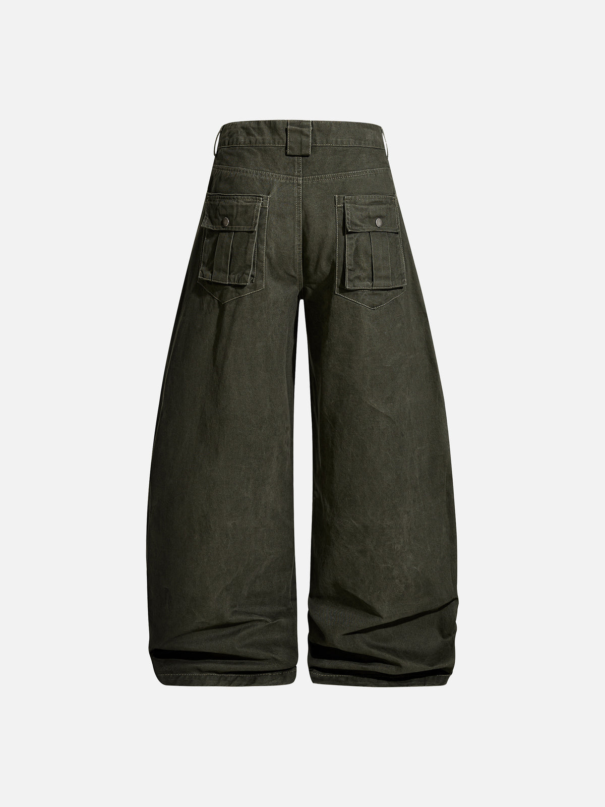 Bandana-Accented Multi-Pocket Stacked Cargo Baggy Pants