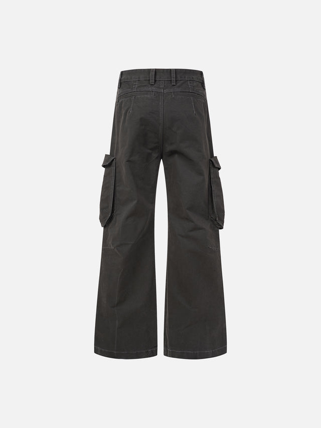 Multi-Pocket Zip-Bellows Baggy Barrel Cargo Pants