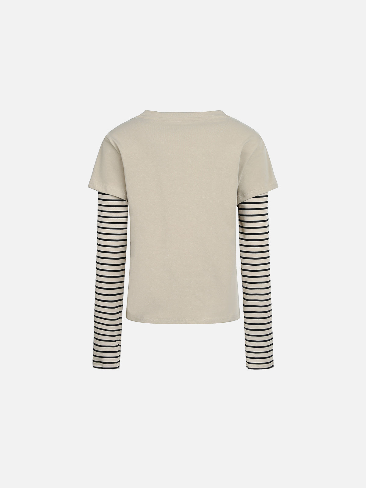 Striped Double-Layer Long-Sleeve Slim T-Shirt