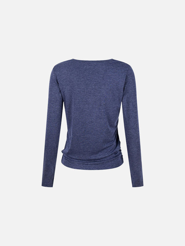 Vintage Graphic V-Neck Long-Sleeve Top