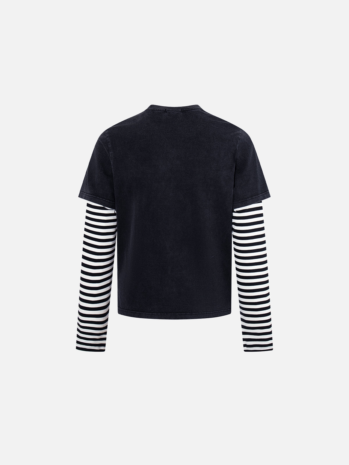 Angel Star Graphic Striped Double-Layer Long-Sleeve Boxy T-Shirt