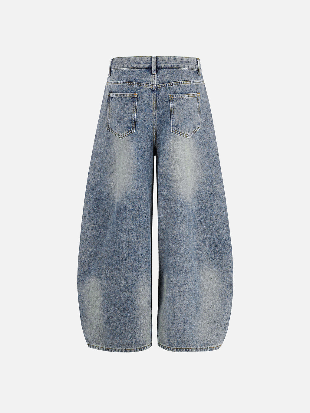 Rhinestone-Embellished Balloon Baggy Jeans
