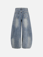Rhinestone-Embellished Balloon Baggy Jeans