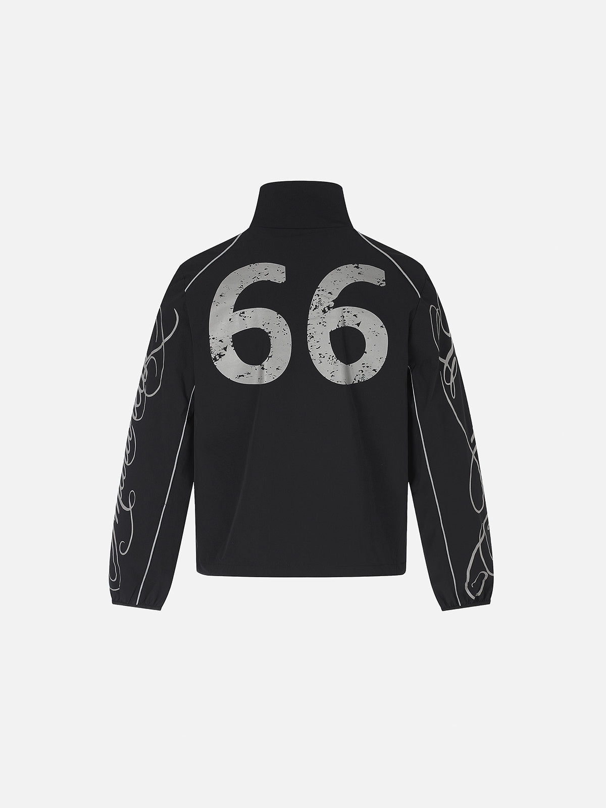 Pegasus-Embroidered Number-Print Oversized Track Jacket