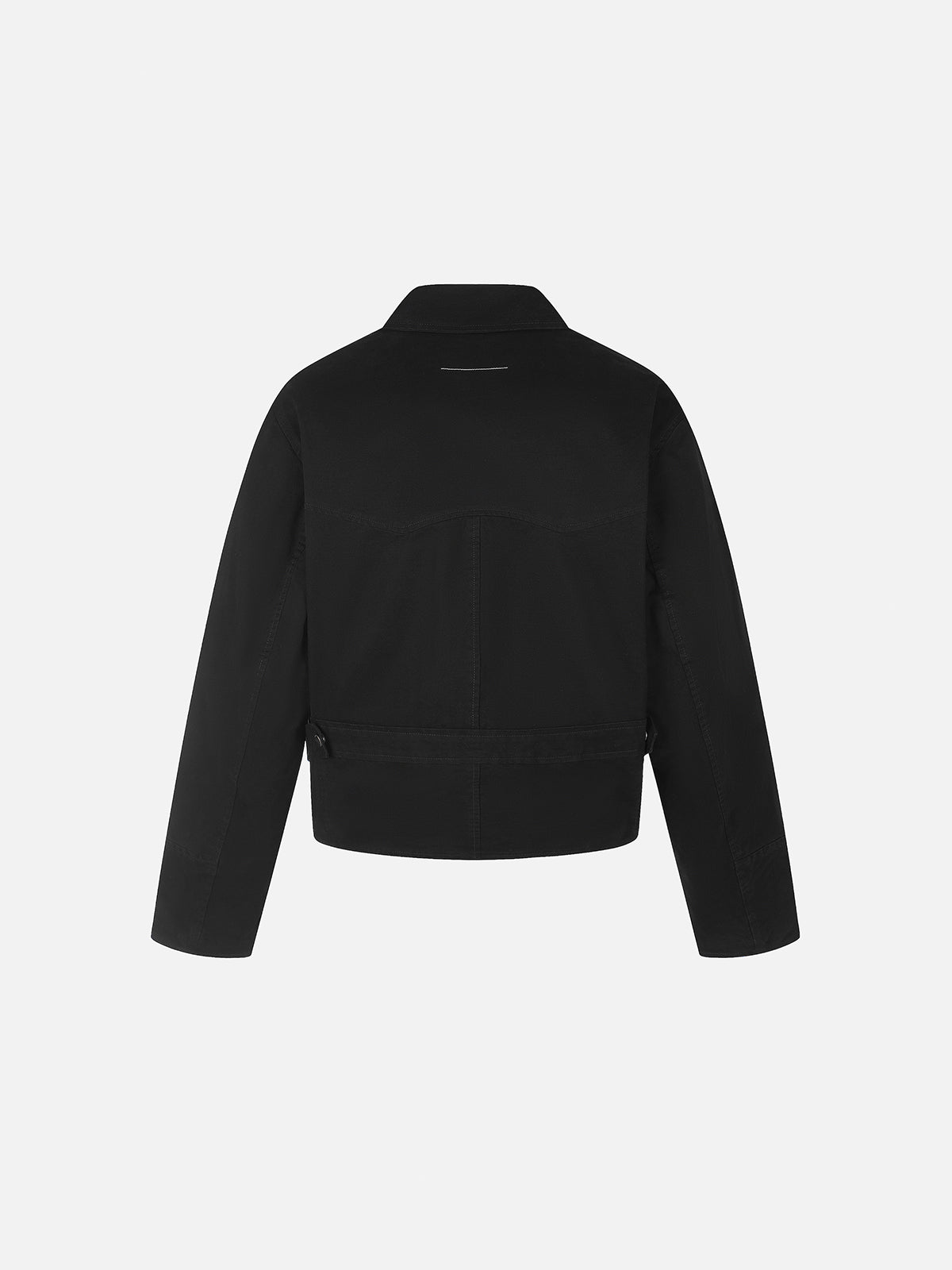 Belted Asymmetrical-Zip Boxy Biker Jacket