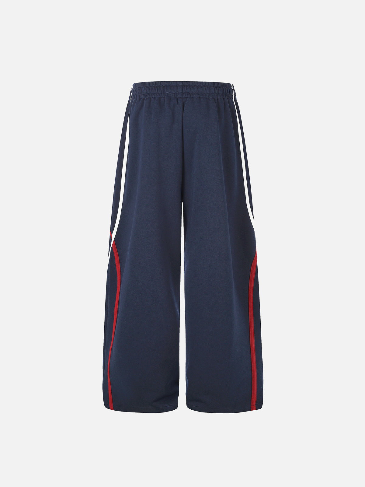 Contrast-Piped Curved-Seam Baggy Track Pants