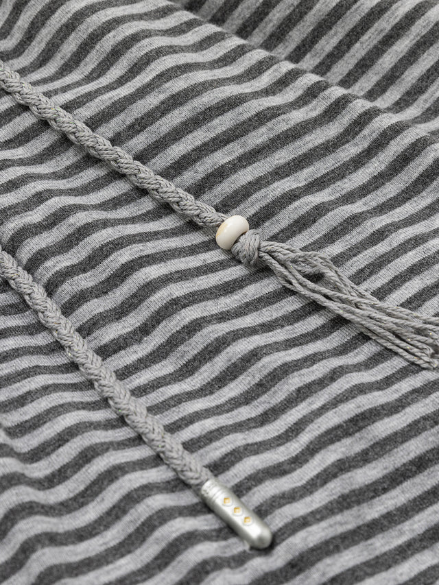 Layered Striped Ruffled-Skirt Baggy Pants