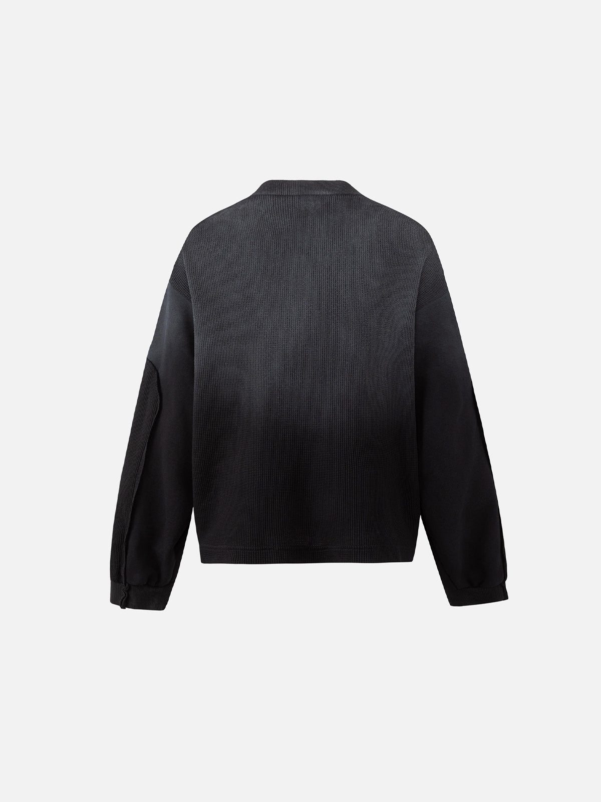 Rhinestone "1991" Rib-Knit Panelled Oversized Zip Bomber Jacket