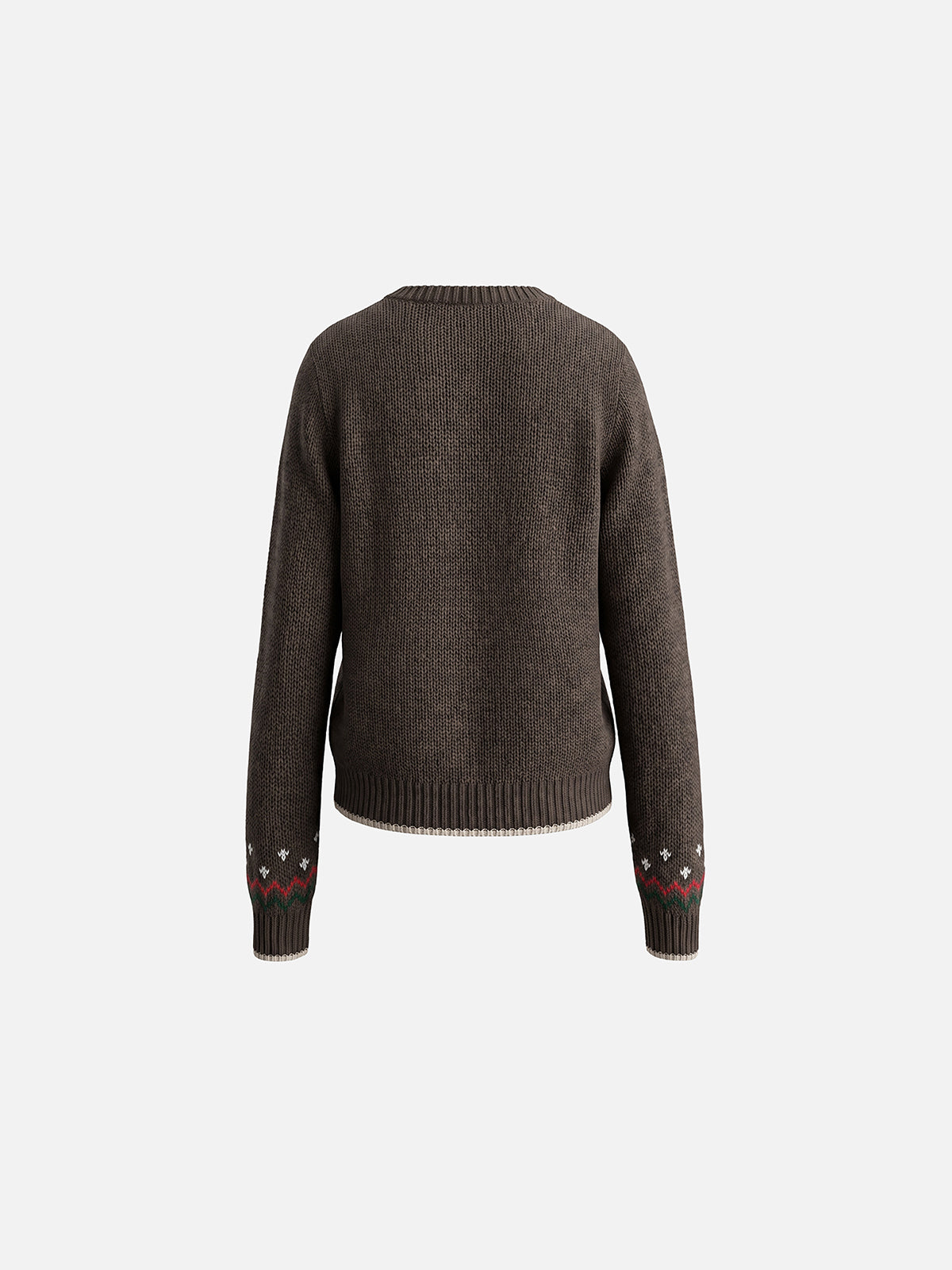 Puppy Jacquard Slim Knit Crewneck Sweater