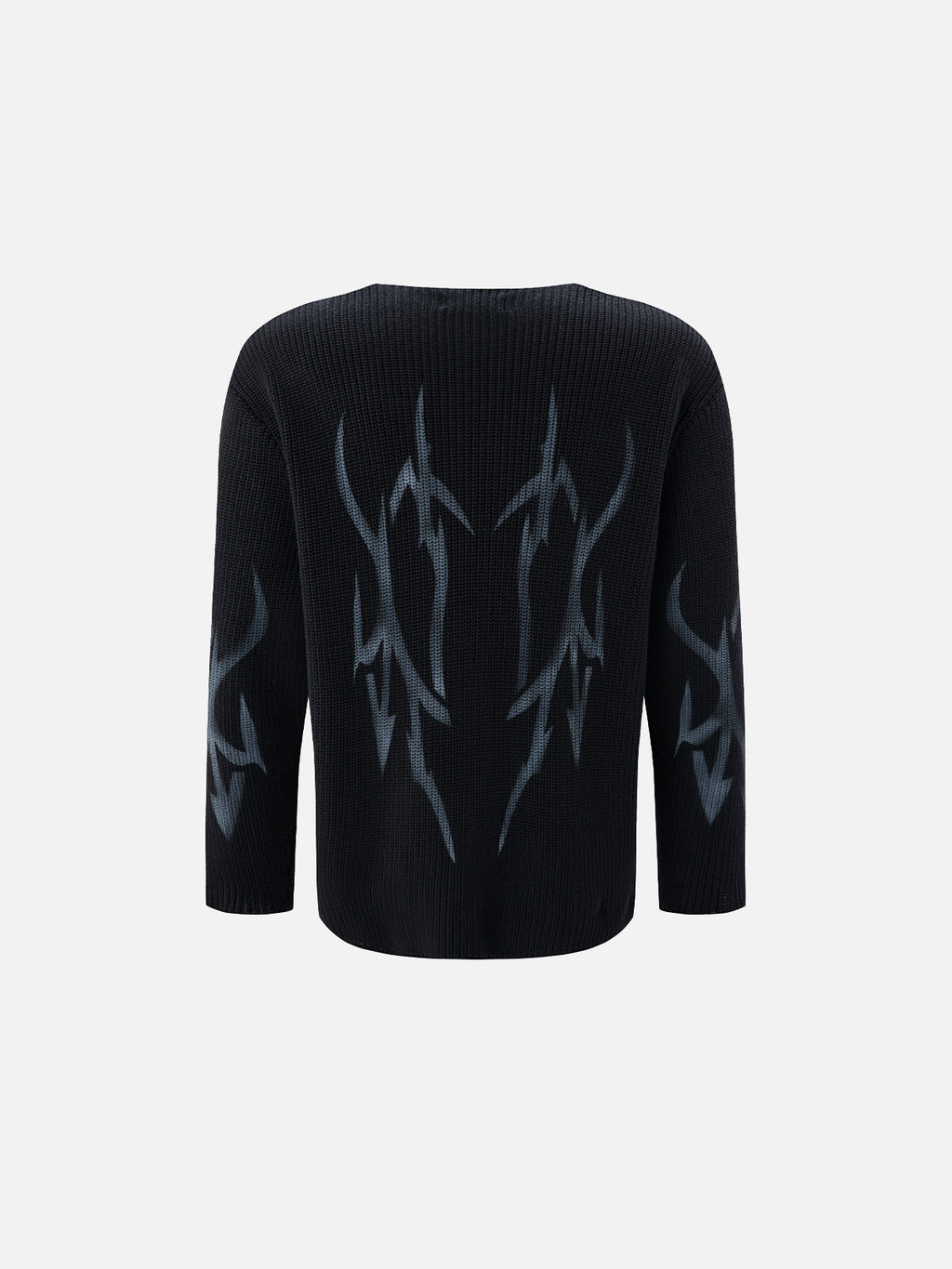 Tribal-Graphic Oversized Knit Sweater
