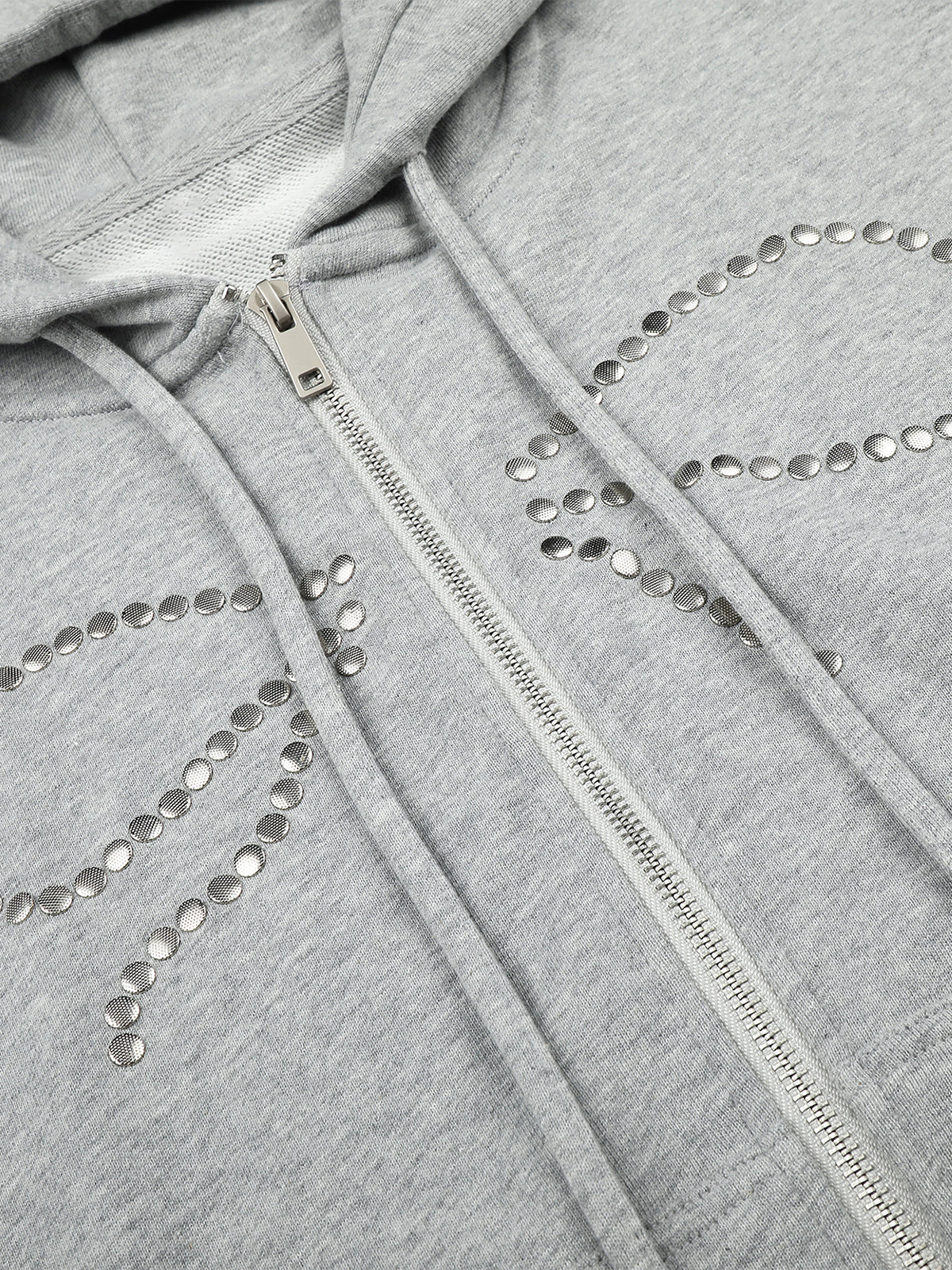 Rhinestone Bow-Graphic Boxy Zip-Up Hoodie